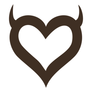 Heart With Horns Decal (Brown)